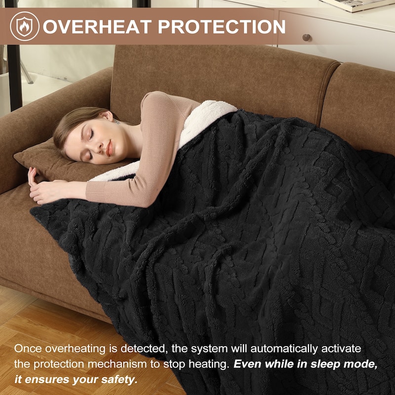Heated Blanket with 10 Heating Levels and Time Settings, Machine Washable