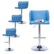 preview thumbnail 74 of 109, Modern Upholstered Swivel Adjusatble Height Leather Barstools Set of 6 Set of 4 - Blue