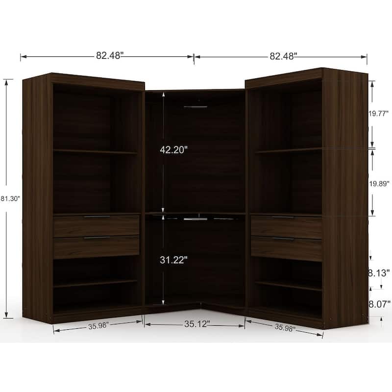Manhattan Comfort Mulberry 6-Piece Wardrobe Closet
