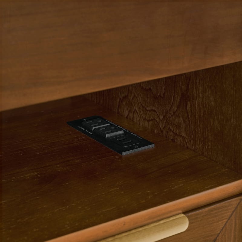 Nightstand with Charging Station and Open Shelf