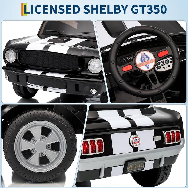 12v Electric Vehicle Licensed Shelby GT350 Ride on Car Toy for Kids Best Gifts