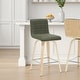 preview thumbnail 18 of 78, Skara Mid-Century Swivel Counter Stool, Upholstered Counter Height Chair with Bentwood Legs Set of 2 - Vintage Green Faux Leather & Oak