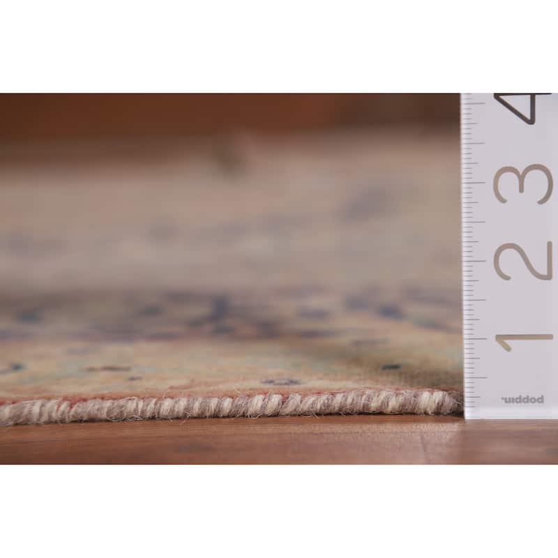 Distressed Kashan Persian Antique Area Rug Handmade Wool Carpet - 9'9" x 13'3"