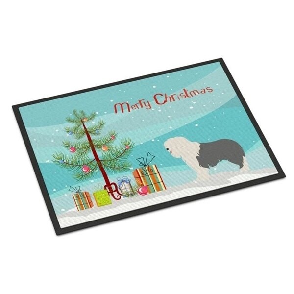 Carolines Treasures BB8466JMAT Old English Sheepdog Christmas Indoor or Outdoor Mat 24 x 36 in.