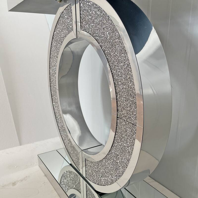 O-Shaped Handicrafts Mirror Console Table for Living Room