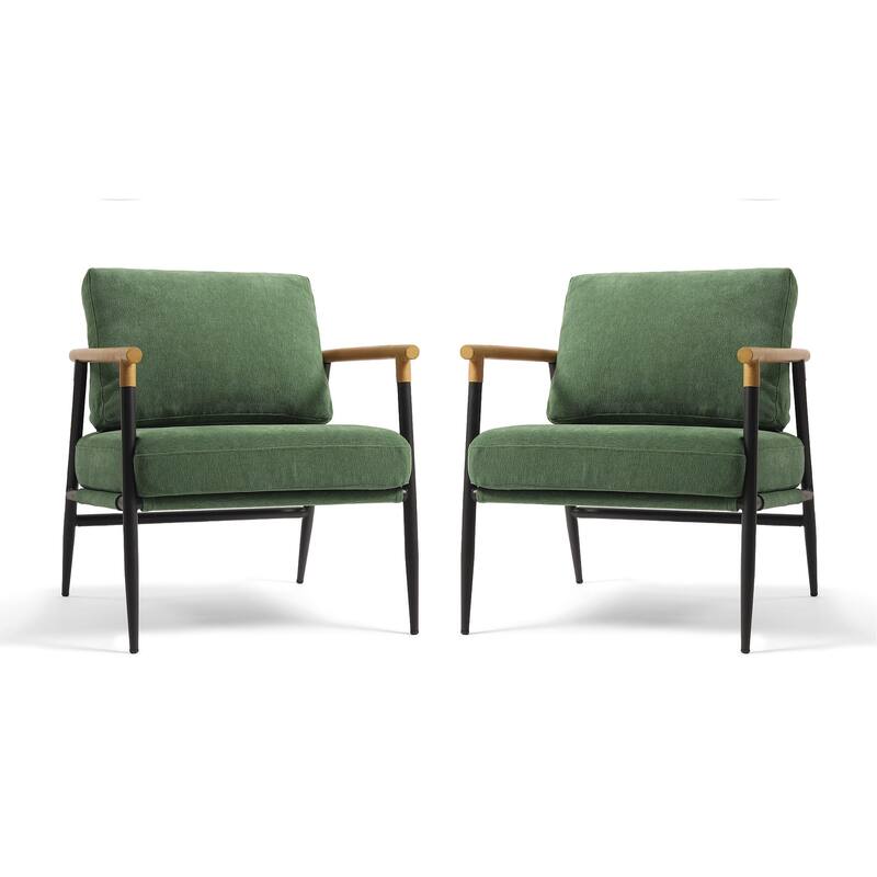 27" W Modern Upholstered Metal Frame Accent Chair