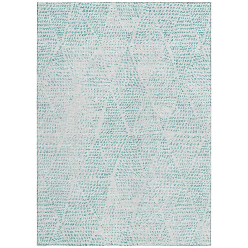 HomeRoots Geometric Transitional Rectangle Outdoor Rug