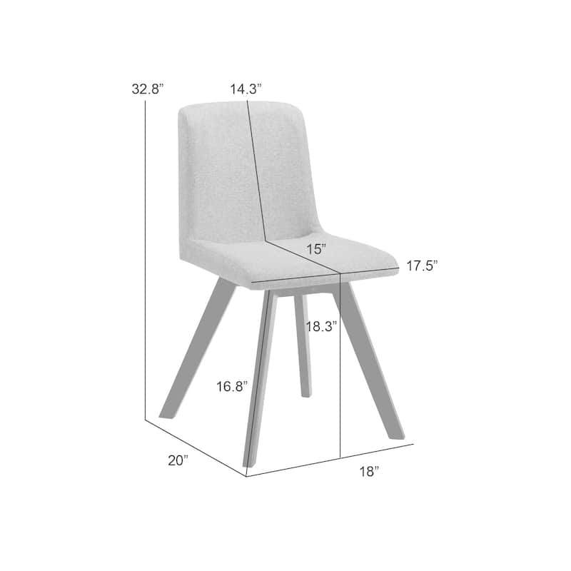 Gina Upholstered Dining Chair in Walnut Finish - Set of 4