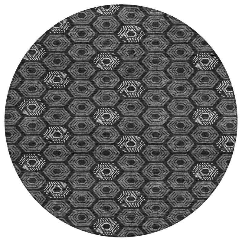 Machine Washable Indoor/ Outdoor Modern Hugoton Chantille Rug