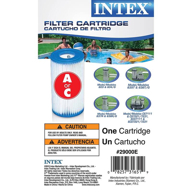 Intex Pool Easy Set Type A Replacement Filter Pump Cartridge 6 Pack 29000E