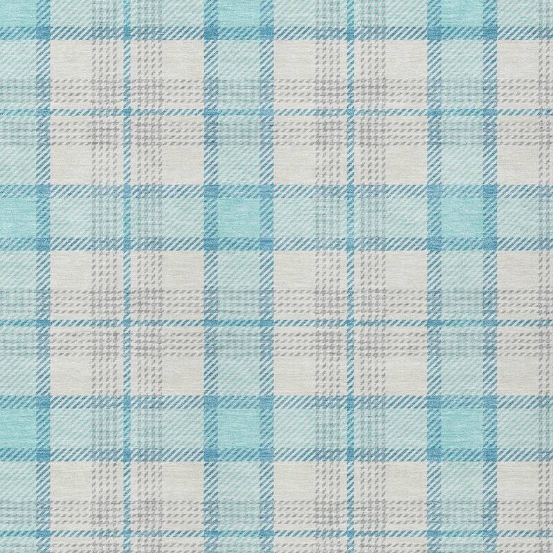 HomeRoots Plaid Transitional Rectangle Outdoor Rug