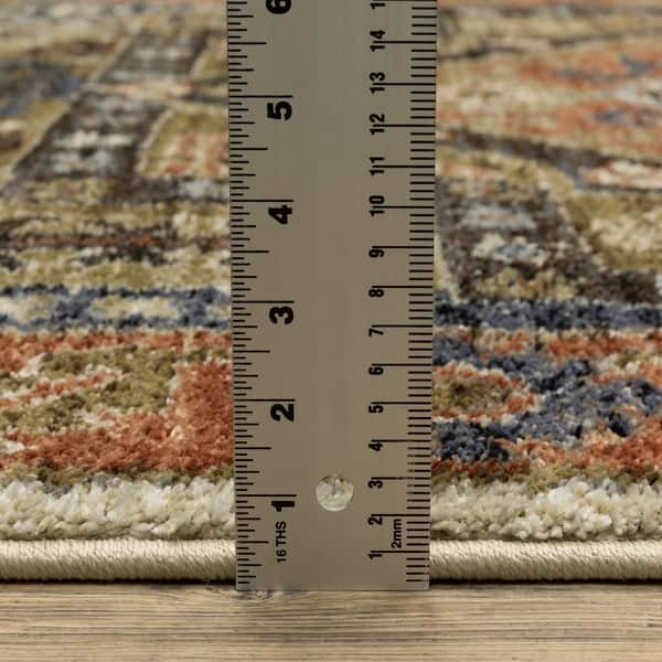 ROW ROW Gemma Bohemian Center Medallion Rust/ Blue Area Rug