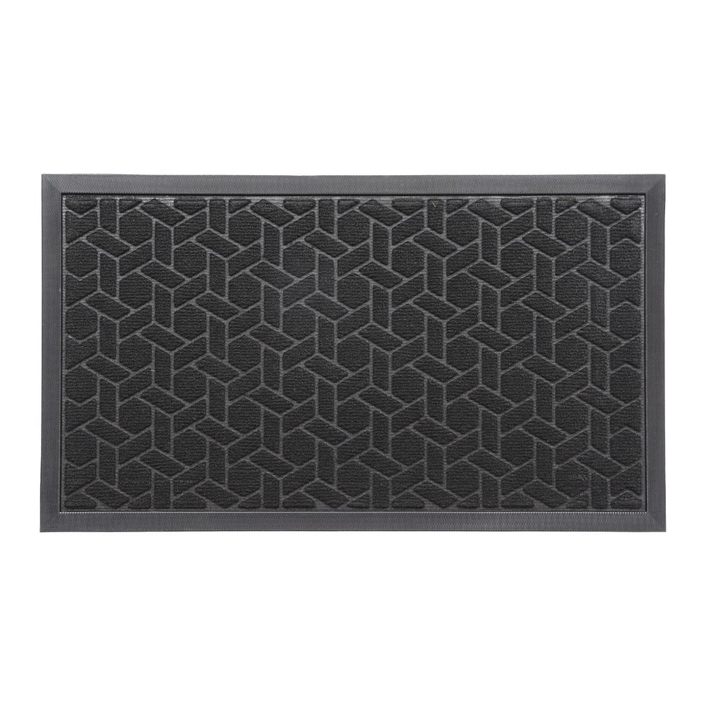 Heavy-Duty Dirt-Trapping Rubber Doormat with Raised Pattern