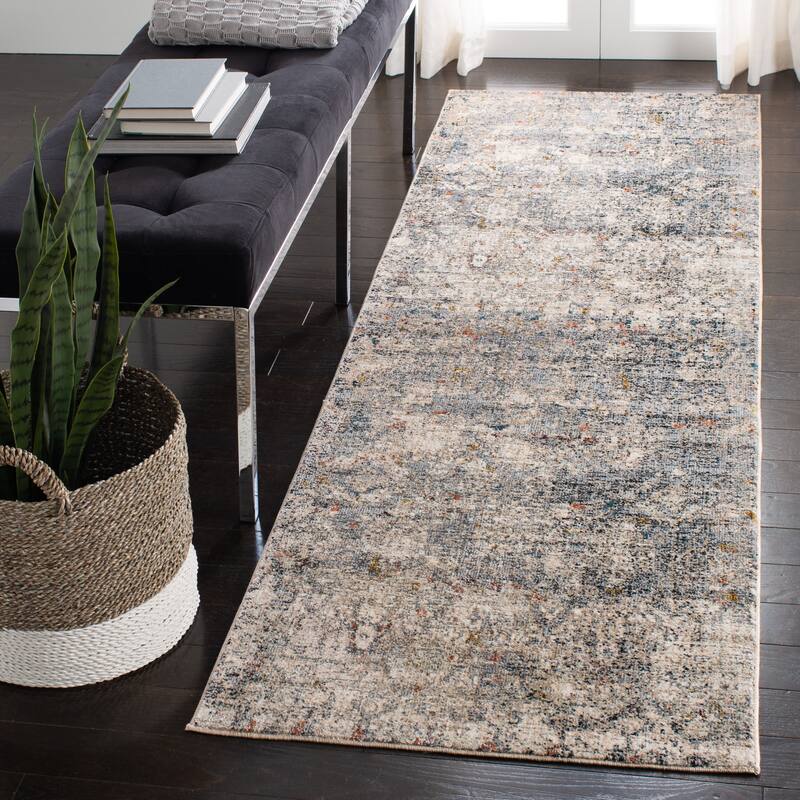 SAFAVIEH Limitee Darlyne Abstract Distressed Rug - 2'6" x 8' Runner - Grey/Beige