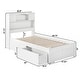 preview thumbnail 7 of 6, Newport Twin XL Platform Bed with Footboard and 2 Drawers in White
