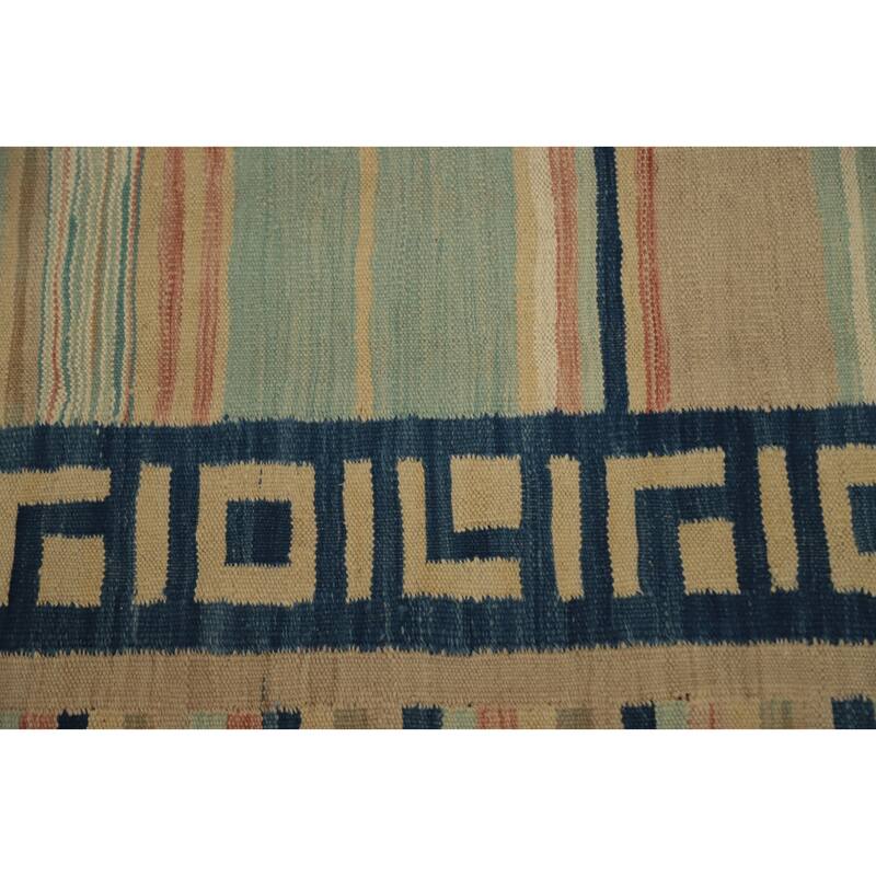 Hand Woven Oriental 100% Wool Carpet Southwestern Tribal Multi-Colored Kilim Area Rug - 8' 7'' X 5' 7''