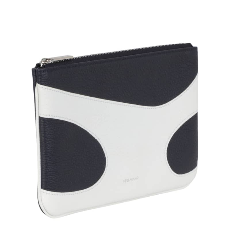 Ferragamo Cut-Out Pebbled Leather Phone Pouch