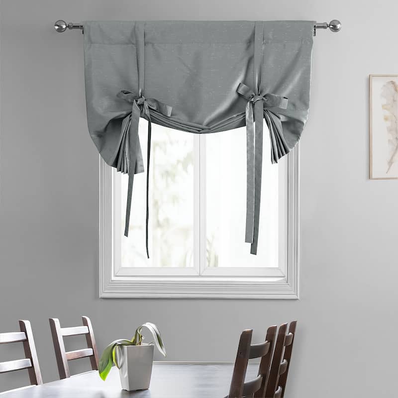 Exclusive Fabrics Vintage Textured Faux Dupioni Silk Tie-Up Window Shade (1 Panel)
