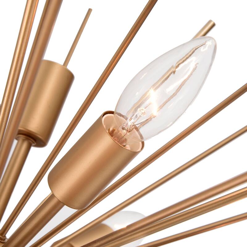 Lorena Shiny Bronze and Slender Rods Sputnik Chandelier
