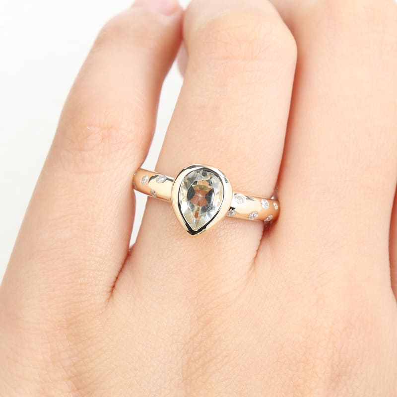 Miadora Gemstone and 1/4ct TDW Diamond Ring in 10k Yellow Gold