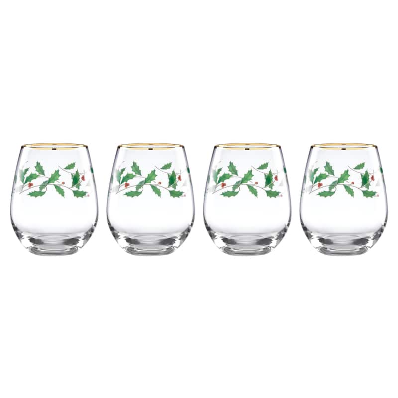 Holiday 4Piece Stemless Wine Glasses Bed Bath & Beyond 39678534