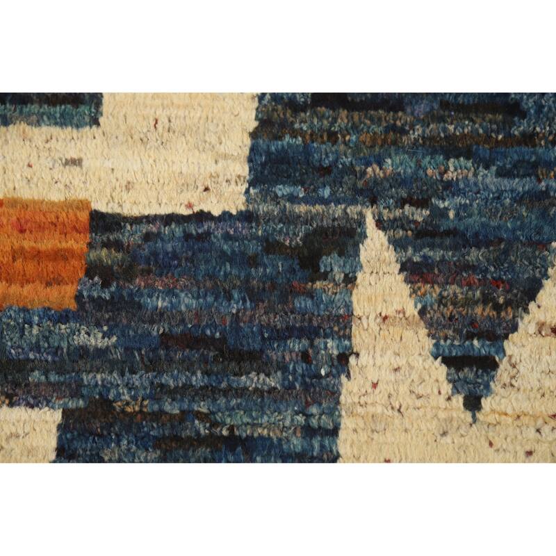 Orange Moroccan Oriental Area Rug Handmade Modern Wool Carpet - 5'9" x 7'8"