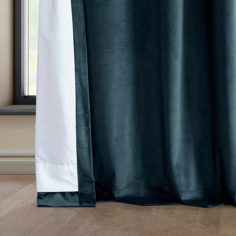 Exclusive Fabrics Heritage Plush Velvet Room Darkening Grommet Curtain (1 Panel)