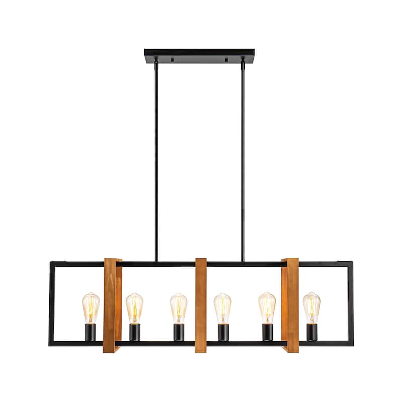 Black or Gold Farmhouse Rustic Kitchen Island Pendant Chandelier for Dining Room