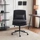 preview thumbnail 8 of 17, Upholstered Armless Polyester Fiber Task Office Chair With Wheels Black