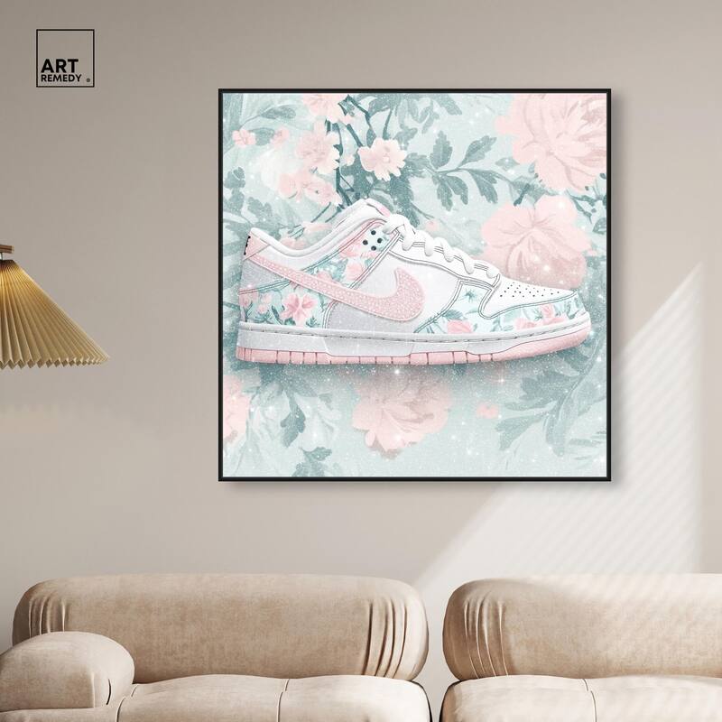 Dainty Floral Sneaker Canvas by Art Remedy