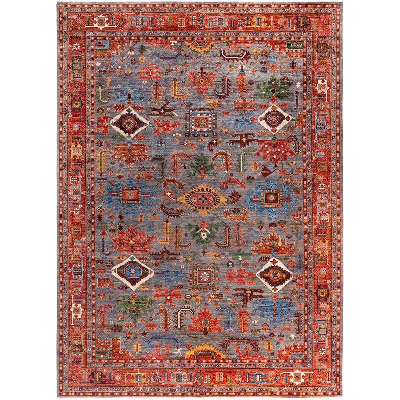 Serapi One-of-a-Kind Hand-Knotted Area Rug - Gray - 10' 0" x 13' 10"