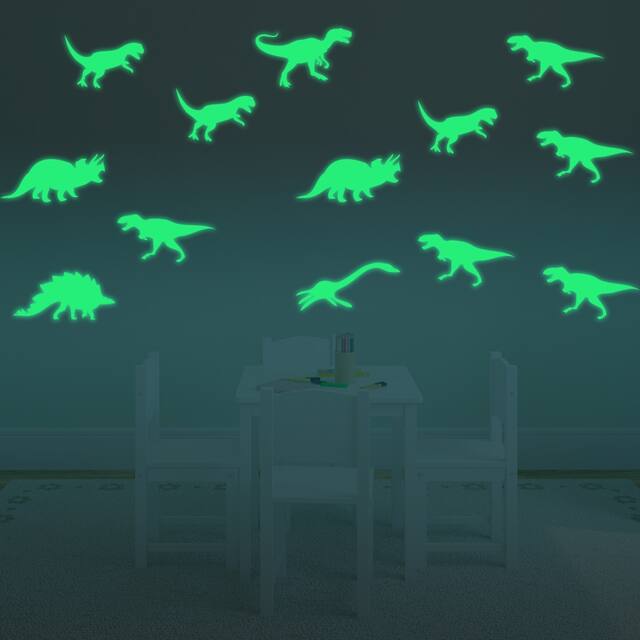 Walplus Peel and Stick Glow In The Dark Dinosaur Wall Stickers Home Room Decor