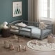 preview thumbnail 40 of 74, Montessori Solid Pine Floor Bed with Full-Length Safety Fence & Slatted Base by Harper&Bright Designs Grey - Twin