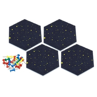 4pcs Hexagon Felt Bulletin Tile Self Adhesive Mini Wall Diy Pin Board 