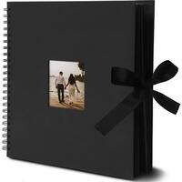 Large Genuine Leather Photo Album with Gift Box - Scrapbook Style Pages - Holds 400 4x6 or 200 5x7 Photos