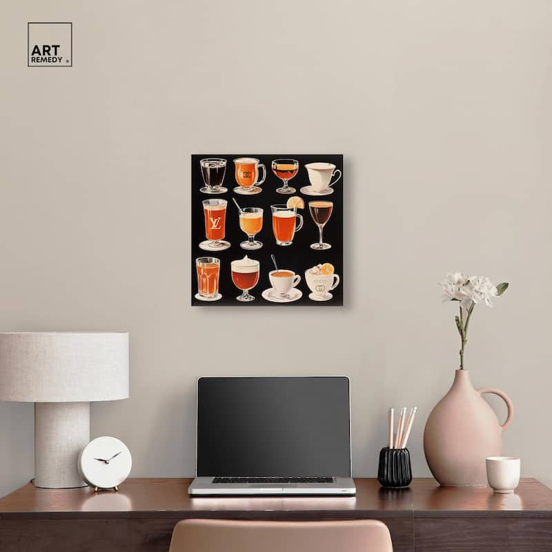 Glam Coffee Drink Collection Canvas by Art Remedy, Gallery Wrapped