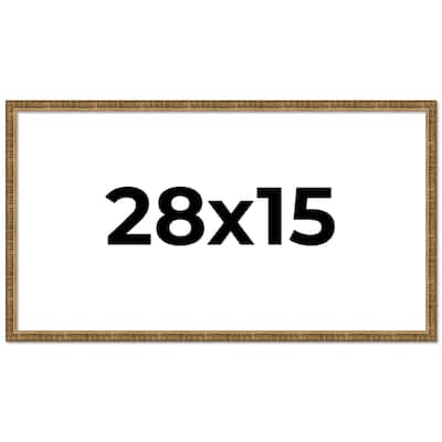 28x15 Frame Gold Kingsley Distressed Solid Wood Picture Frame Width