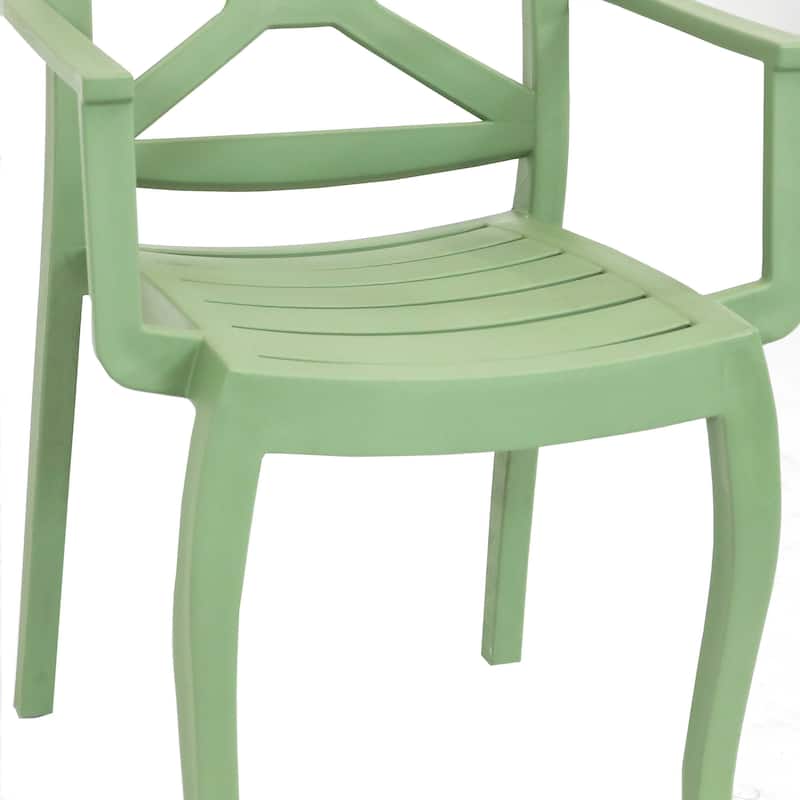 Sunnydaze Tristana Plastic Outdoor Patio Arm Chair - N/A