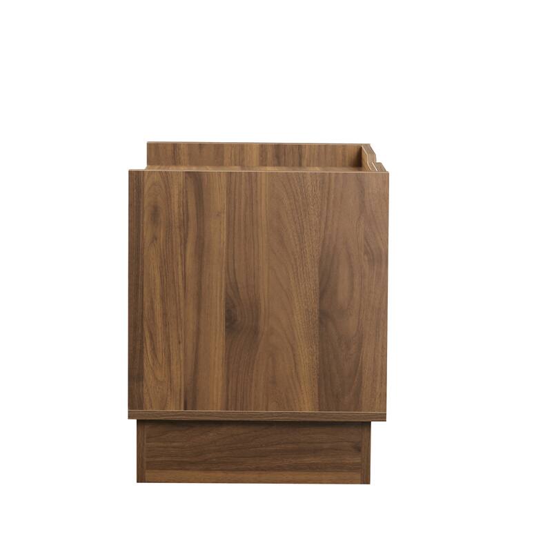 Mid Century Modern Nightstand with 2 Drawers and LED lights