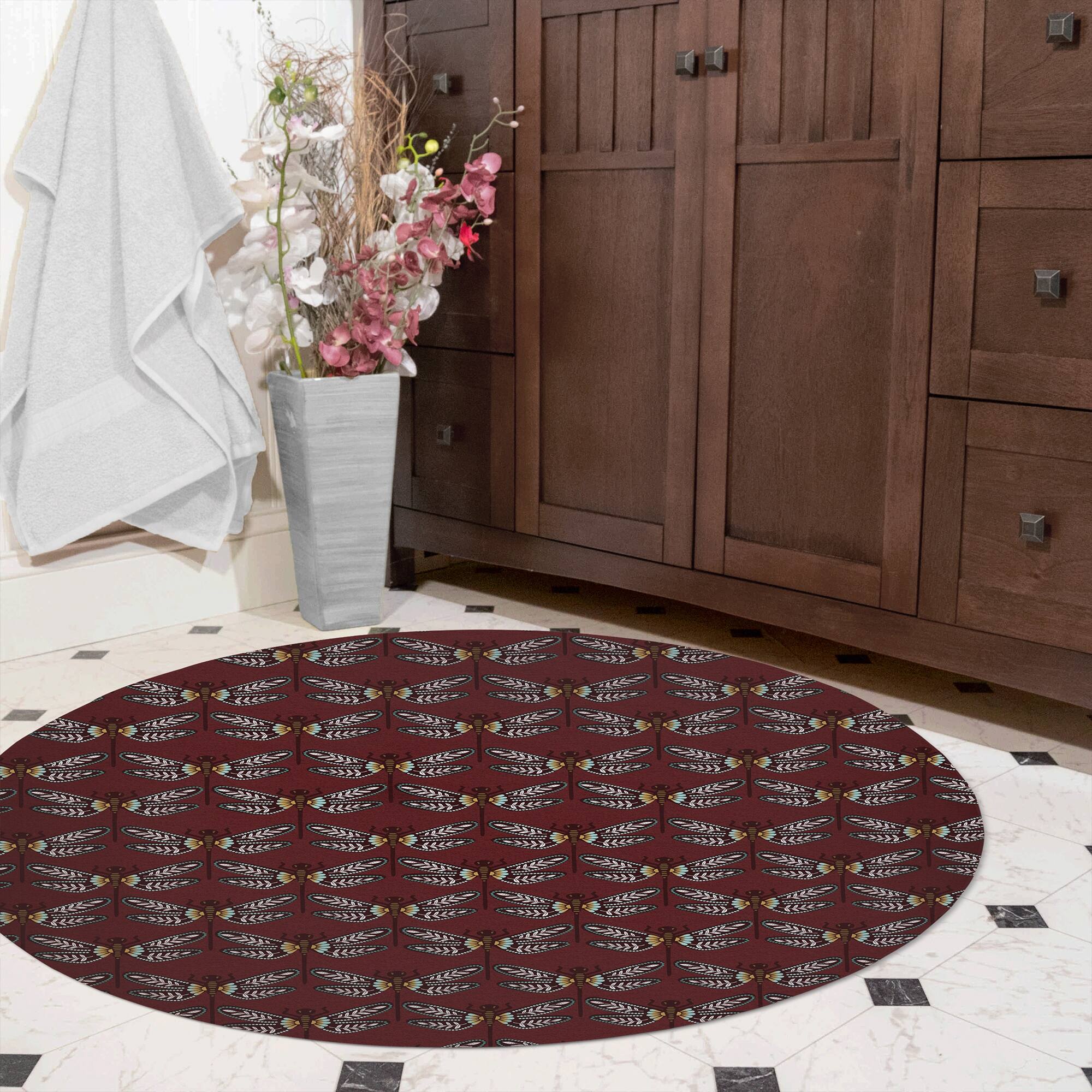 DRAGONFLY MAROON Bath Rug By Kavka Designs Bed Bath & Beyond 34525639
