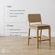 preview thumbnail 54 of 58, Nathan James Cohen Faux Leather Counter or Bar Height Stool, Solid Wood Frame with Footrest and Woven Leather Back