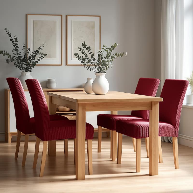 Deconovo Spill Proof Stretch Dining Chair Slipcovers Set of 4
