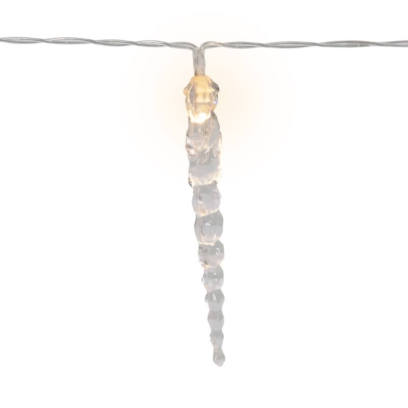 Icicle String Christmas Light Set - Warm White - 4.5' Clear Wire - 10ct