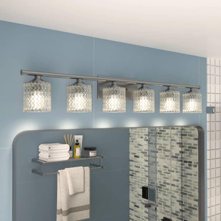 Acroma 6-light Modern Statement Crystal Bathroom Vanity Light - 45 inches