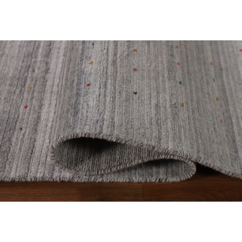Striped Gabbeh Indian Area Rug Handmade Wool Carpet - 9'3" x 11'8"