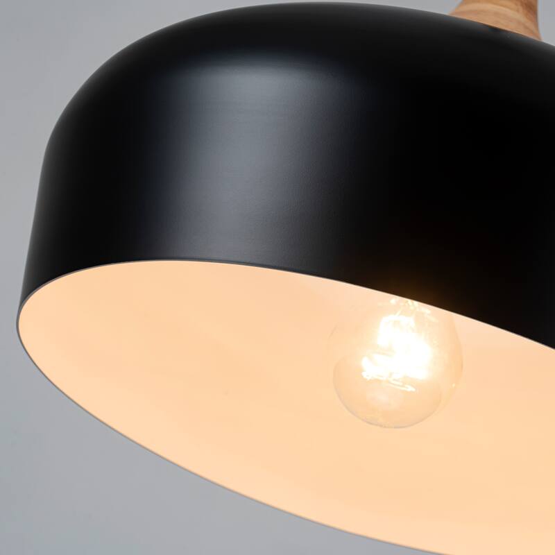 Modern 1-Light Black Dome Kitchen Island Metal Pendant Lights for Dining Room