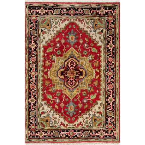Momeni Heirlooms Traditional Hand Knotted Wool Red Area Rug - 3'11" X 5'9"