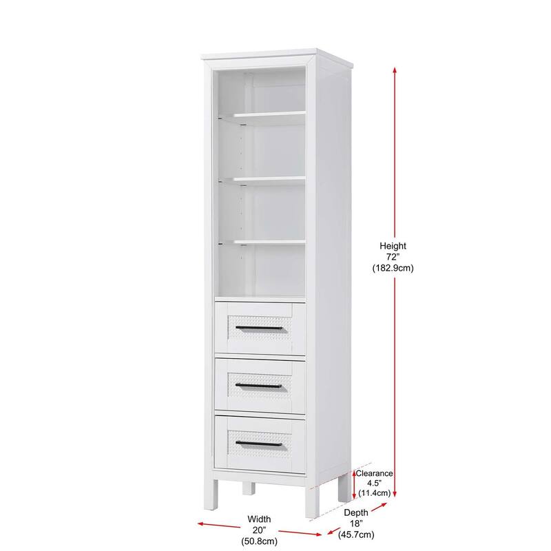 Winslow 16-28 Inch Open Shelving Bath Storage Cabinet