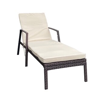 Topcraft Outdoor Brown Wicker Lounge Chair with Cushion - N/A