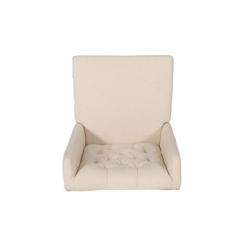 Wingback Upholstered Dining Chairs Set of 2, Fabric Side Dining Room Chairs with Tufted Button, Home Kitchen Wood Chairs